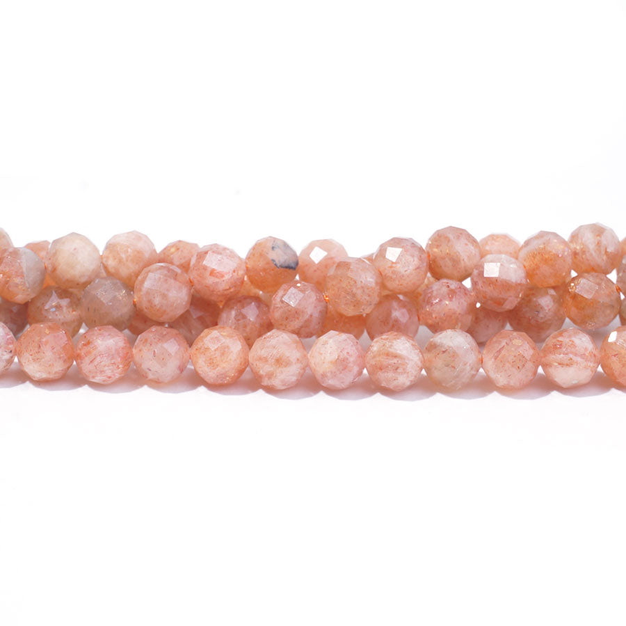 Golden Sunstone 6mm Round Faceted A Grade - 15-16 Inch - Goody Beads