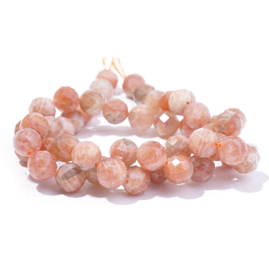 Golden Sunstone 8mm Round Faceted A Grade - 15-16 Inch - Goody Beads