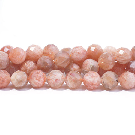 Golden Sunstone 8mm Round Faceted A Grade - 15-16 Inch - Goody Beads