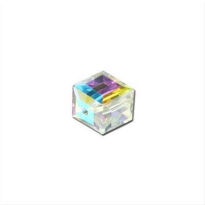 PRESTIGE 6mm Cube Crystal Clear AB Style #5601 - Goody Beads