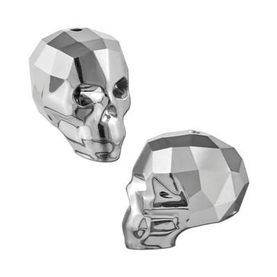 PRESTIGE 14mm Crystal Silver Night Skull Bead Style #5750