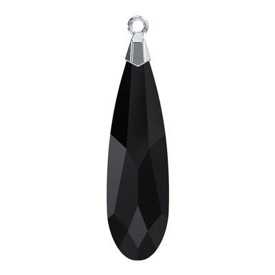 PRESTIGE Crystal 33mm Jet Raindrop Pendant with Rhodium-Plated Bail - Style 6533