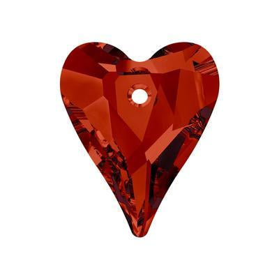 17mm PRESTIGE Crystal Red Magma Wild Heart Pendant Style #6240 - Goody Beads