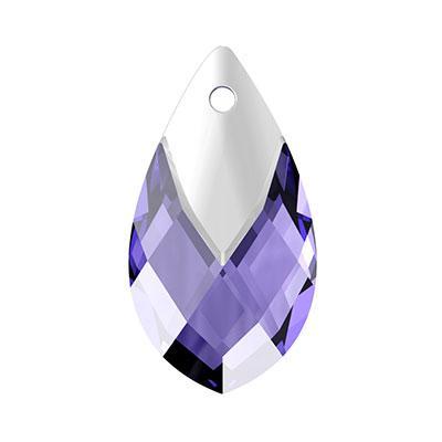 PRESTIGE 22mm Crystal Tanzanite Pear Shaped Pendant with Metallic Cap Style #6565 - Goody Beads