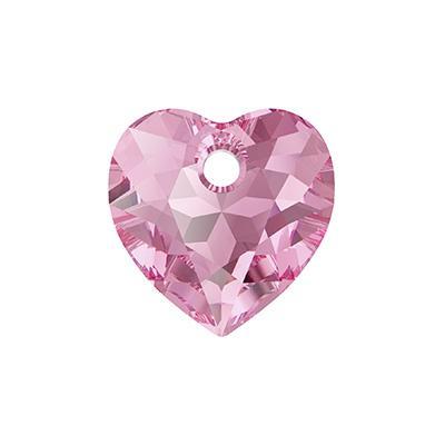 PRESTIGE 14.5mm Rose Crystal Heart Cut Pendant - Style 6432 - Goody Beads