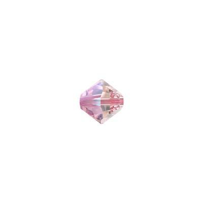 PRESTIGE crystal 4mm Light Rose Shimmer Bicone Beads - Style 5328 - Goody Beads