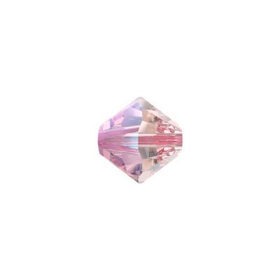 PRESTIGE crystal 6mm Light Rose Shimmer Bicone Beads - Style 5328 - Goody Beads