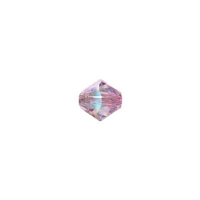 PRESTIGE crystal 4mm Light Rose Shimmer 2x Bicone Beads - Style 5328 - Goody Beads