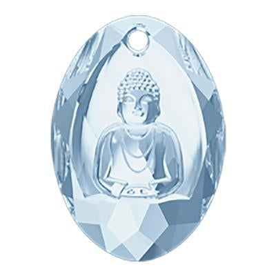 28mm PRESTIGE Crystal Blue Shade Buddha Pendant Style #6871