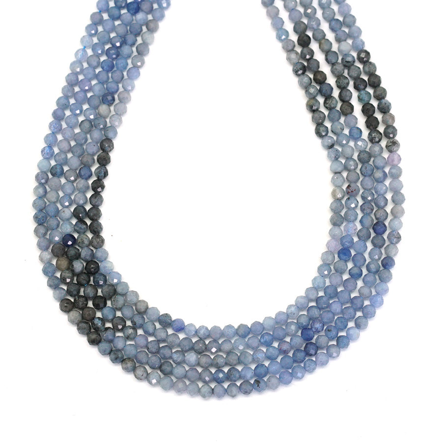 Tanzanite Faceted, Banded , A Grade 3mm Round - 15-16 Inch - Goody Beads