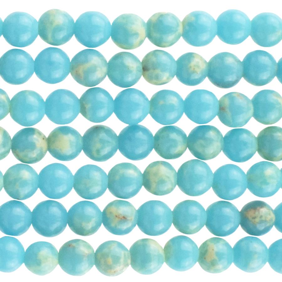 Turquoise-Blue Impression Jasper 4mm Round 15-16 Inch (Dyed)