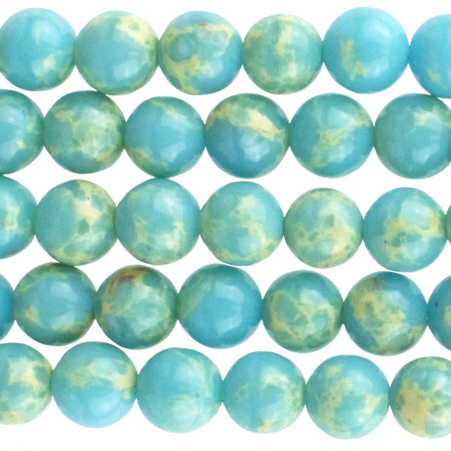 Turquoise-Blue Impression Jasper 6mm Round 15-16 Inch (Dyed)