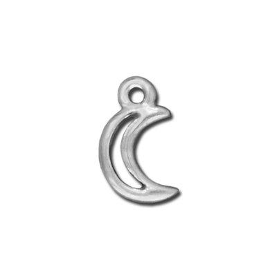 13mm Bright Rhodium Crescent Charm by TierraCast - Goody Beads