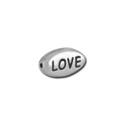 10mm Silver LOVE Pewter Bead by Tierracast - Goody Beads