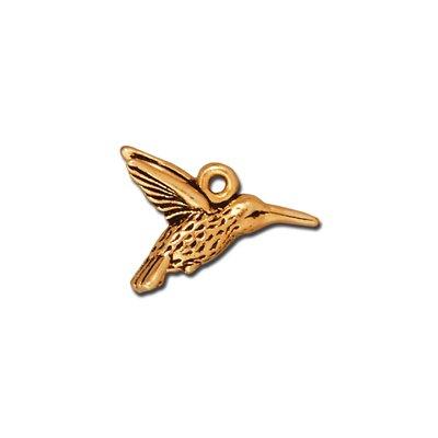 14mm Antique Gold Hummingbird Charm by TierraCast - Goody Beads