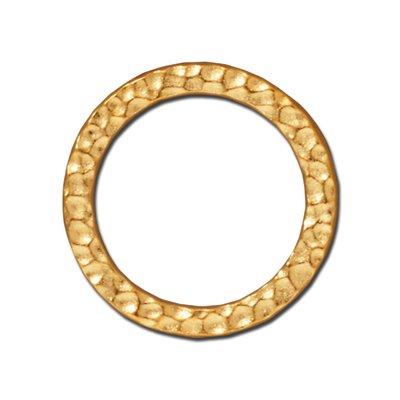 19mm Gold Hammertone Ring by TierraCast - Goody Beads