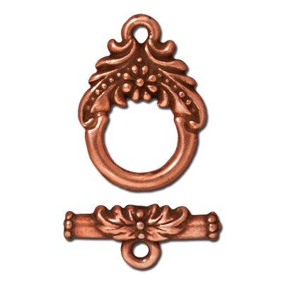 18mm Antique Copper Garland Pewter Toggle Clasp by Tierracast - Goody Beads