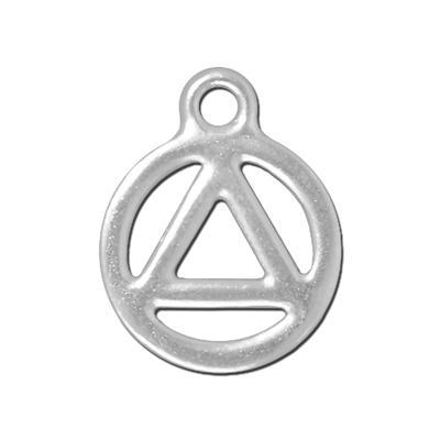 19mm Rhodium Recovery Symbol Charm by TierraCast - Goody Beads