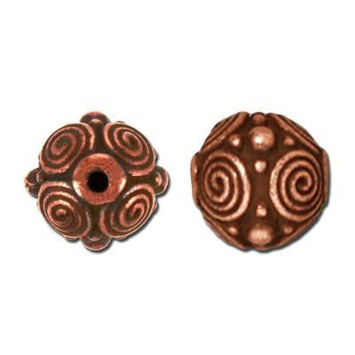 8mm Antique Copper Spiral Round Bead by TierraCast - Goody Beads