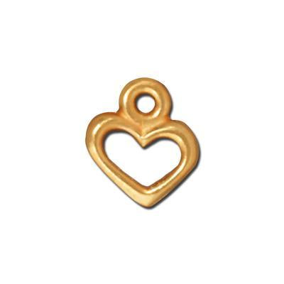 8mm Gold Open Heart Pewter Charms by Tierracast - Goody Beads