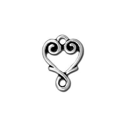 13mm Antique Silver Vine Heart Link by TierraCast - Goody Beads