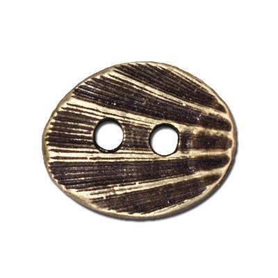 17mm Brass Oxide Oval Shell Button by TierraCast - Goody Beads