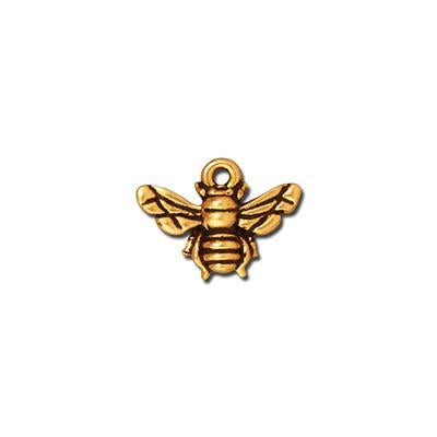 12mm Antique Gold Honeybee Charm by TierraCast - Goody Beads