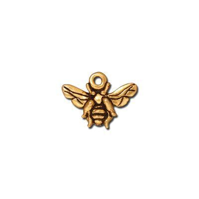 12mm Antique Gold Honeybee Charm by TierraCast - Goody Beads