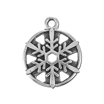 19mm Antique Silver Snowflake Charm by TierraCast - Goody Beads