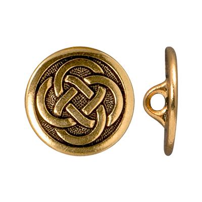 16.35mm Antique Gold Celtic Button by TierraCast - Goody Beads