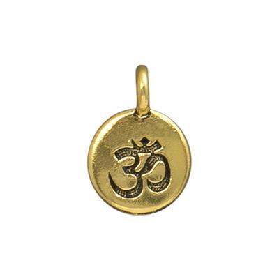 16.6mm Antique Gold Om Pewter Charm by TierraCast - Goody Beads