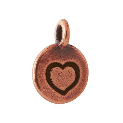 16.6mm Antique Copper Heart Pewter Charm by TierraCast - Goody Beads