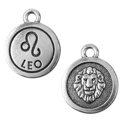 19mm Antique Silver Leo Zodiac Charm by TierraCast - Goody Beads