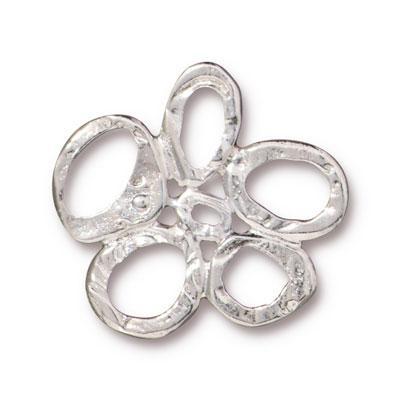 25mm Bright Rhodium 5 Ring Intermix Link by TierraCast - Goody Beads