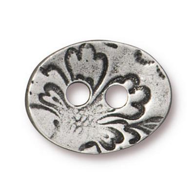 18mm Antique Pewter Jardin Button by TierraCast - Goody Beads