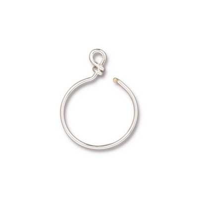 20mm Bright Silver Plated Brass Small Wire Hoop by TierraCast - Goody Beads