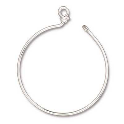 42mm Bright Silver Plated Brass Large Wire Hoop by TierraCast - Goody Beads