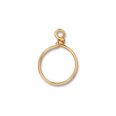 20mm Bright Gold Plated Brass Small Wire Hoop by TierraCast - Goody Beads