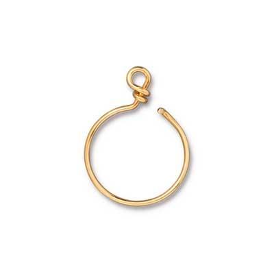 20mm Bright Gold Plated Brass Small Wire Hoop by TierraCast - Goody Beads