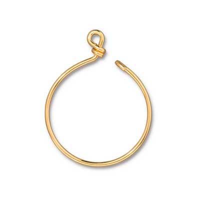 32mm Bright Gold Plated Brass Medium Wire Hoop by TierraCast - Goody Beads