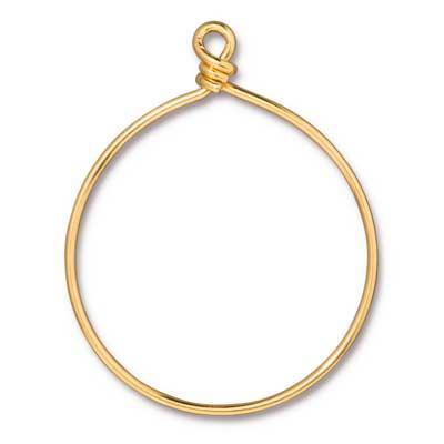 42mm Bright Gold Plated Brass Large Wire Hoop by TierraCast - Goody Beads