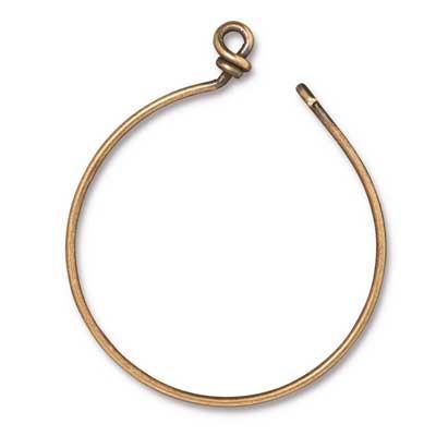 42mm Brass Oxide Large Wire Hoop by TierraCast - Goody Beads
