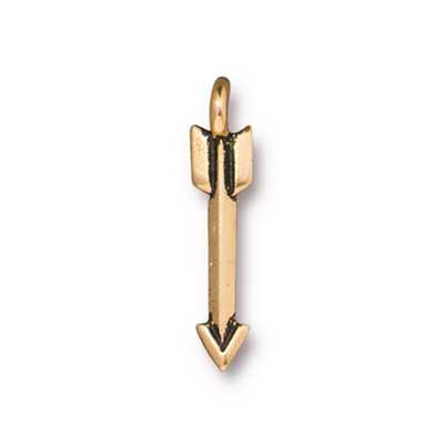 11.5mm Bright Gold Mini Arrow Charm by TierraCast - Goody Beads