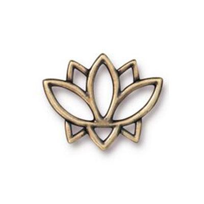 23x19mm Brass Oxide Open Lotus Link by TierraCast - Goody Beads