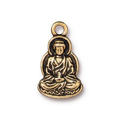 21mm Antique Gold Buddha Charm by TierraCast - Goody Beads