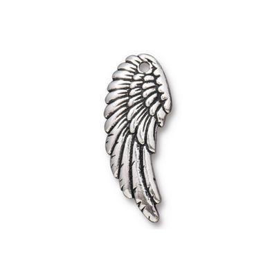 28mm Antique Silver Right Angel Wing Drop Charm by TierraCast - Goody Beads