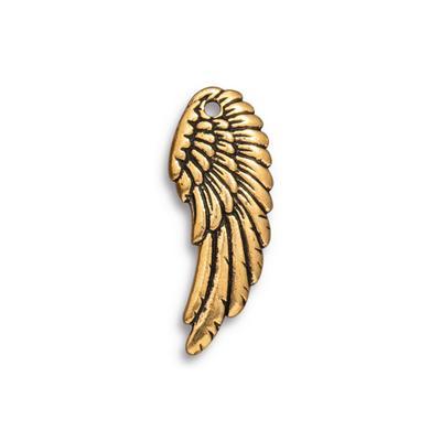 28mm Antique Gold Left Angel Wing Drop Charm by TierraCast - Goody Beads