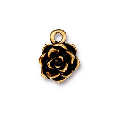 12mm Antique Gold Succulent Charm by TierraCast - Goody Beads