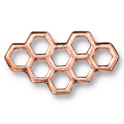 21x12mm Antique Copper Honeycomb Link by TierraCast - Goody Beads