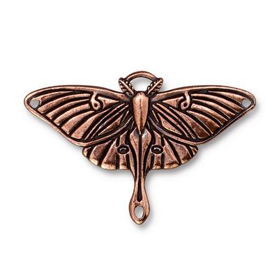 39x22mm Antique Copper Luna Moth Pendant Link by TierraCast - Goody Beads